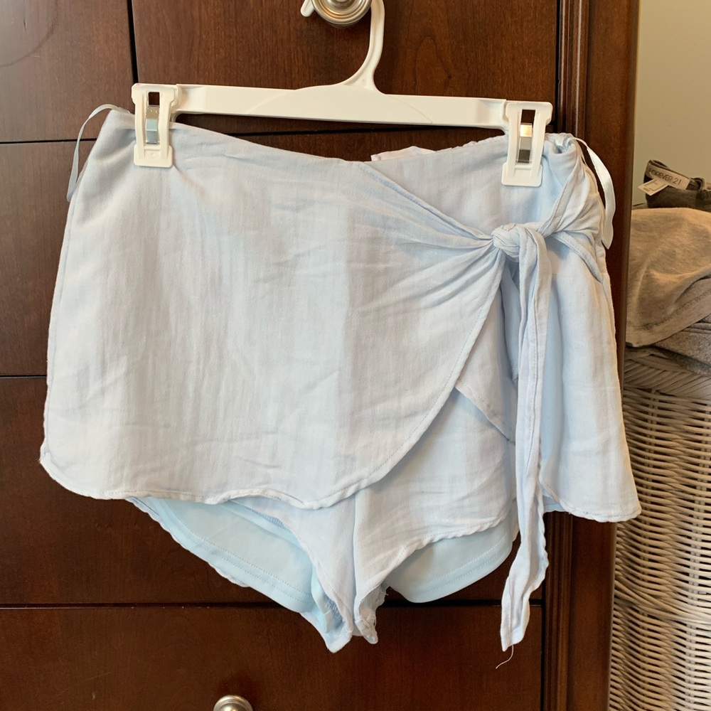 Baby blue wrap shorts!! 💫💫
